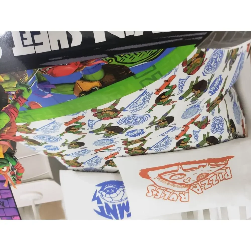 NEW Teenage Mutant Ninja Turtles TMNT Reversible Twin‎ Comforter AND Sheet Set